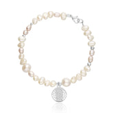 Pulsera Mujer Plata 925 Religioso Virgen Perlas Anamora por Tanya Moss - Tanya Moss